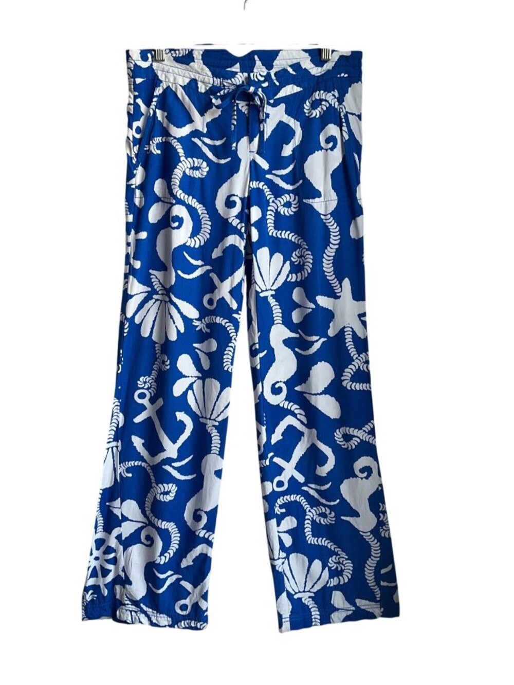 Lilly Pulitzer Schooner Blue Dock Hopper Nautical Coastal Pippa Pants Wide Leg - Picture 2 of 16